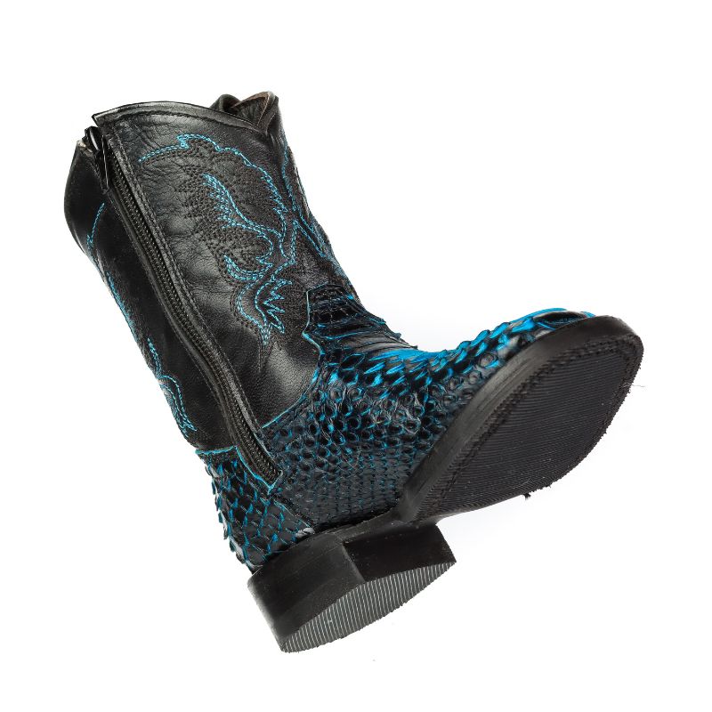 Bota Vaquera Espuelita Piton Azul