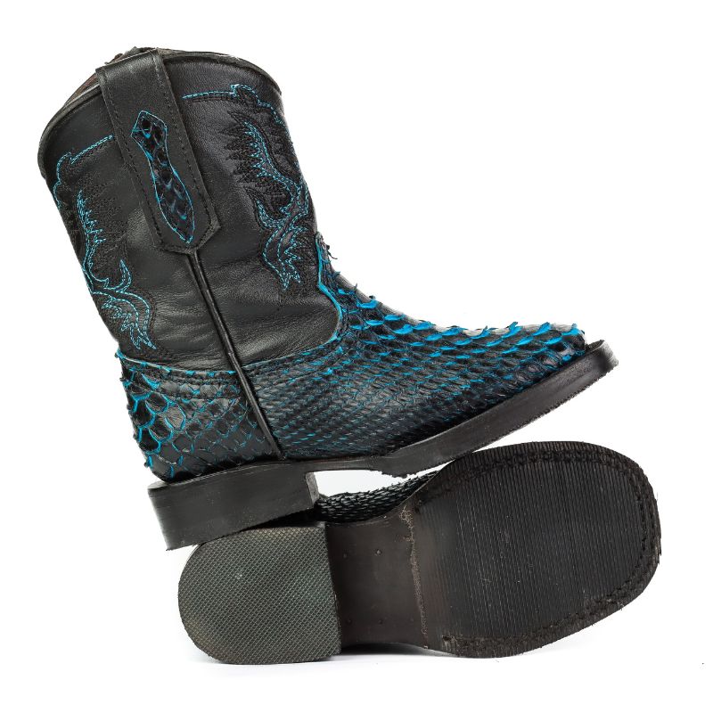 Bota Vaquera Espuelita Piton Azul
