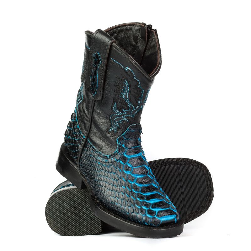 Bota Vaquera Espuelita Piton Azul