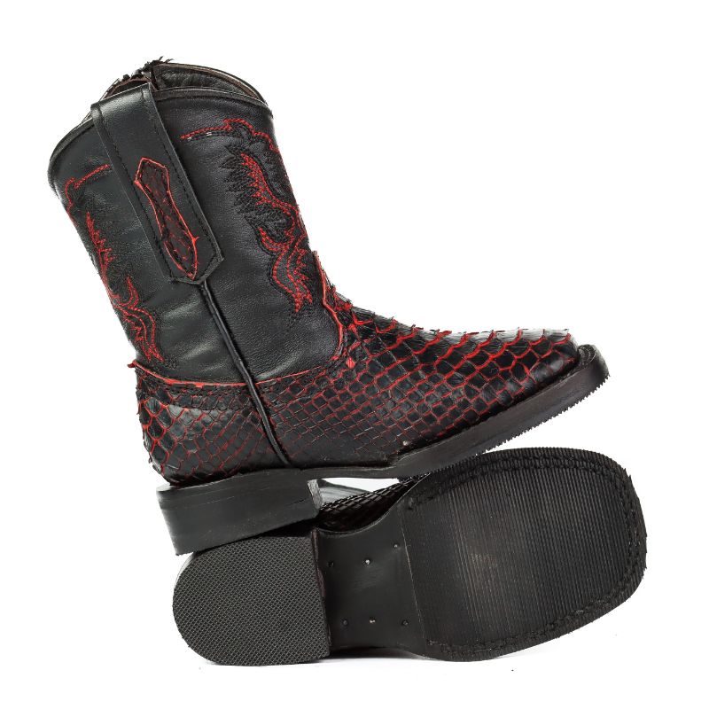 Bota Vaquera Espuelita Piton Rojo