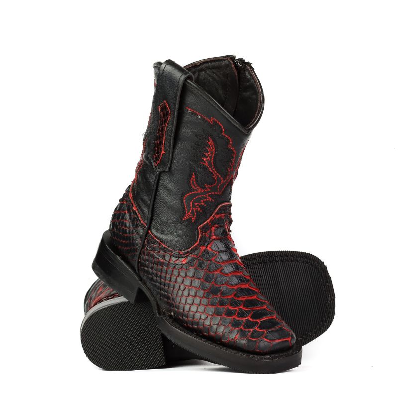 Bota Vaquera Espuelita Piton Rojo
