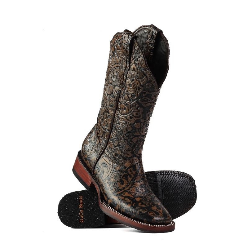 Bota Vaquera Ornamental Cafe