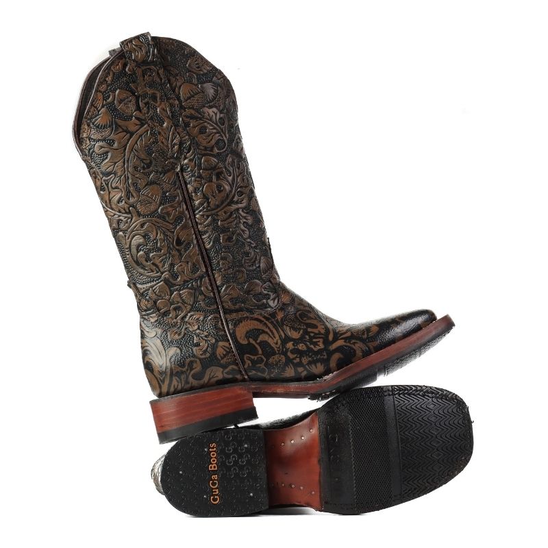 Bota Vaquera Ornamental Cafe