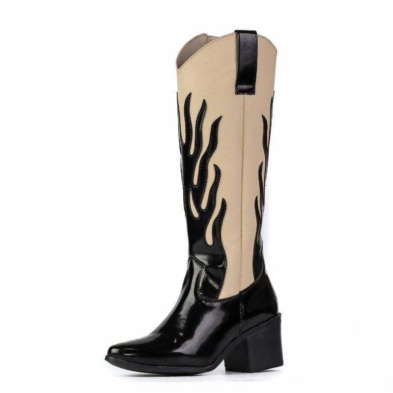 Bota Vaquera Medianoche Beige/Blanco