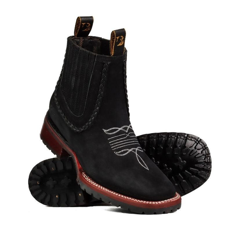 Botin Vaquero Rose Negro