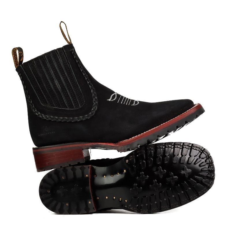 Botin Vaquero Rose Negro