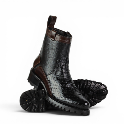 Botín Casual Ranger Pitón Negro