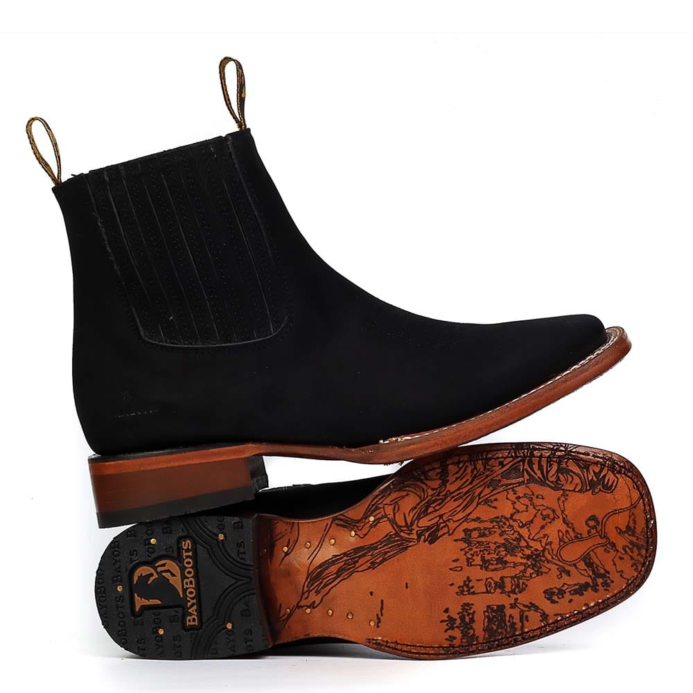 botines vaqueros piel nobuck